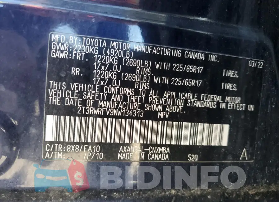 2T3RWRFV9NW134313 Photo# 14