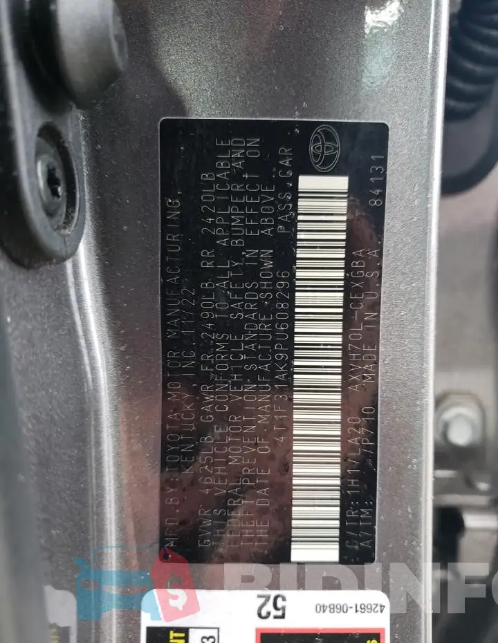 4T1F31AK9PU608296 Photo# 12