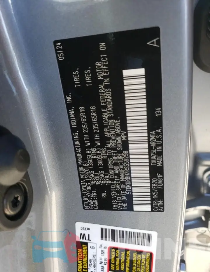 5TDKDRBH7RS559298 Photo# 14