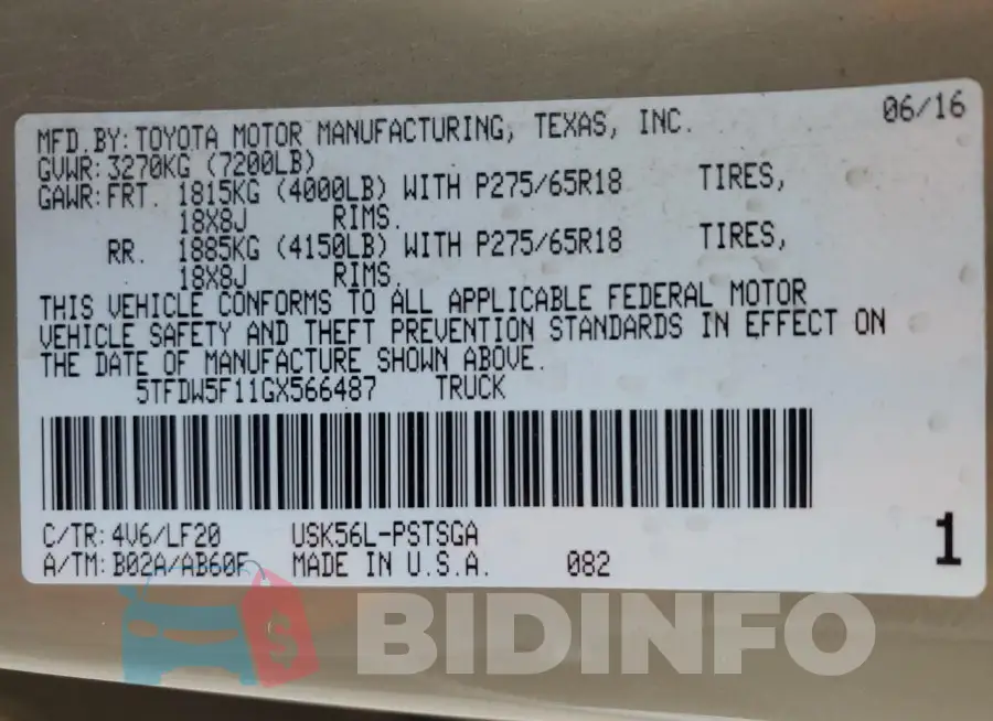 5TFDW5F11GX566487 Photo# 13