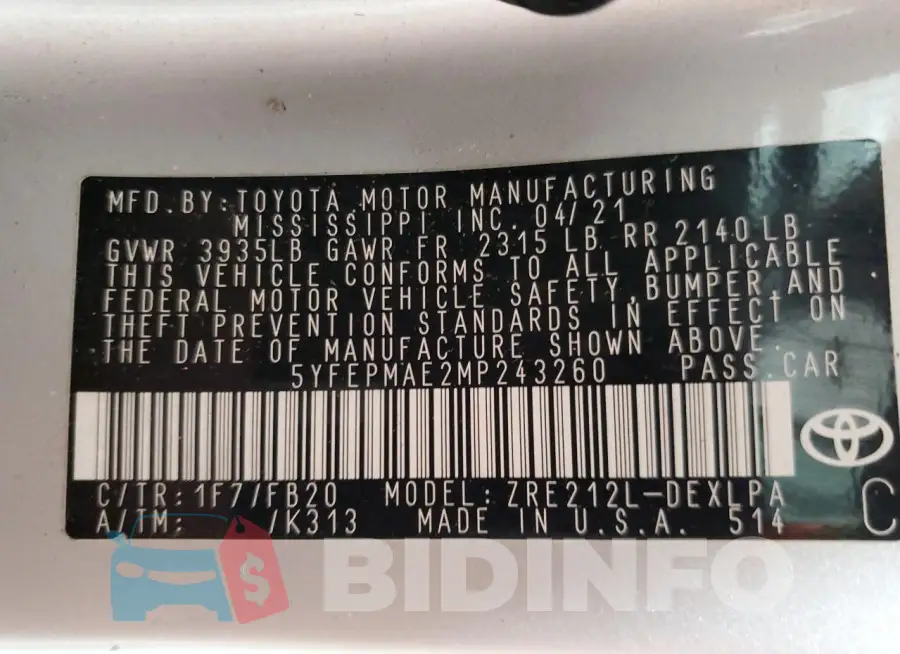 5YFEPMAE2MP243260 Photo# 12