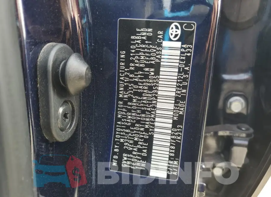 5YFEPMAE3NP295255 Photo# 12