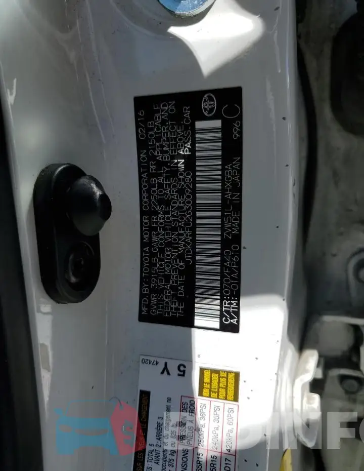 JTDKARFU2G3009280 Photo# 13