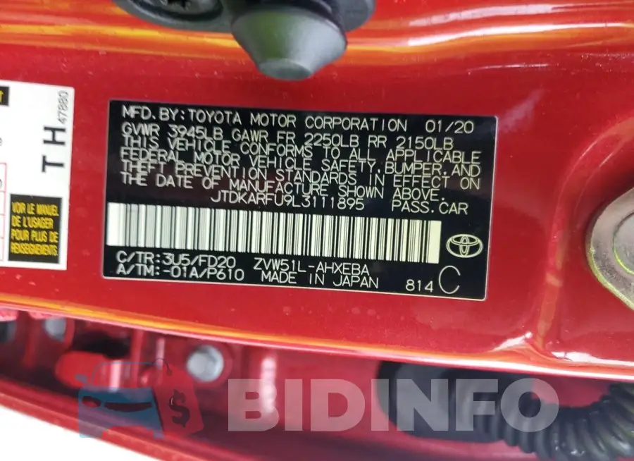 JTDKARFU9L3111895 Photo# 13