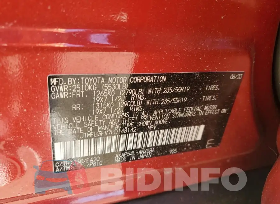 JTMFB3FV7PD148142 Photo# 13