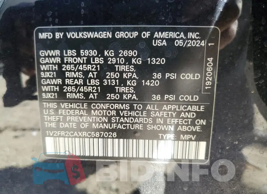 1V2FR2CAXRC587026 Photo# 13