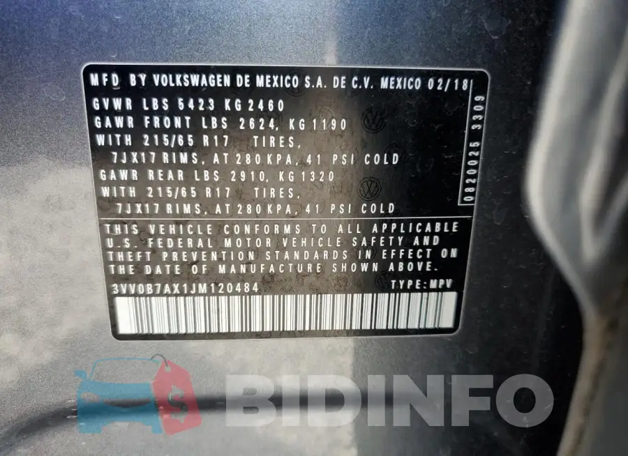 3VV0B7AX1JM120484 Photo# 13