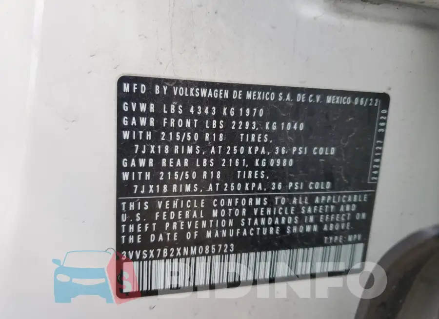 3VVSX7B2XNM085723 Photo# 13