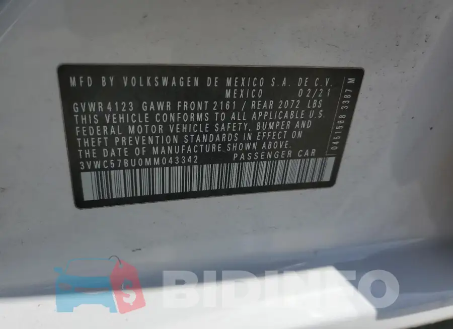 3VWC57BU0MM043342 Photo# 12