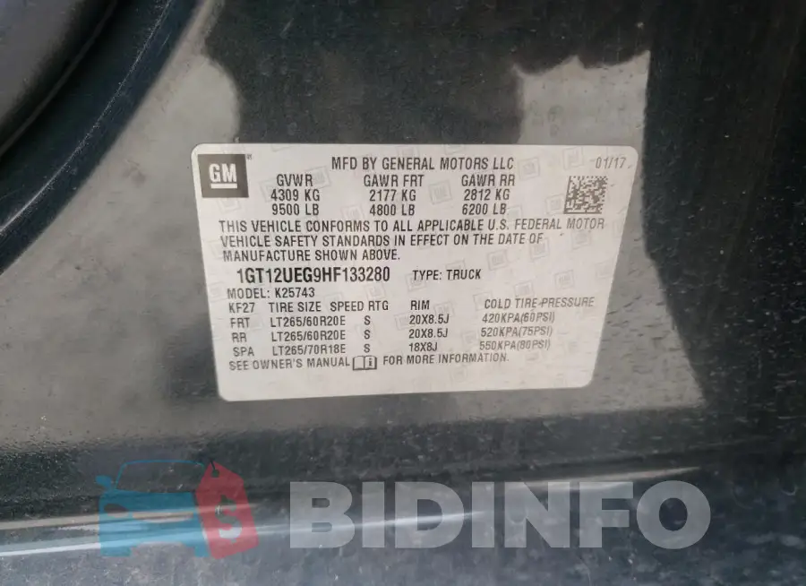 1GT12UEG9HF133280 Photo# 12
