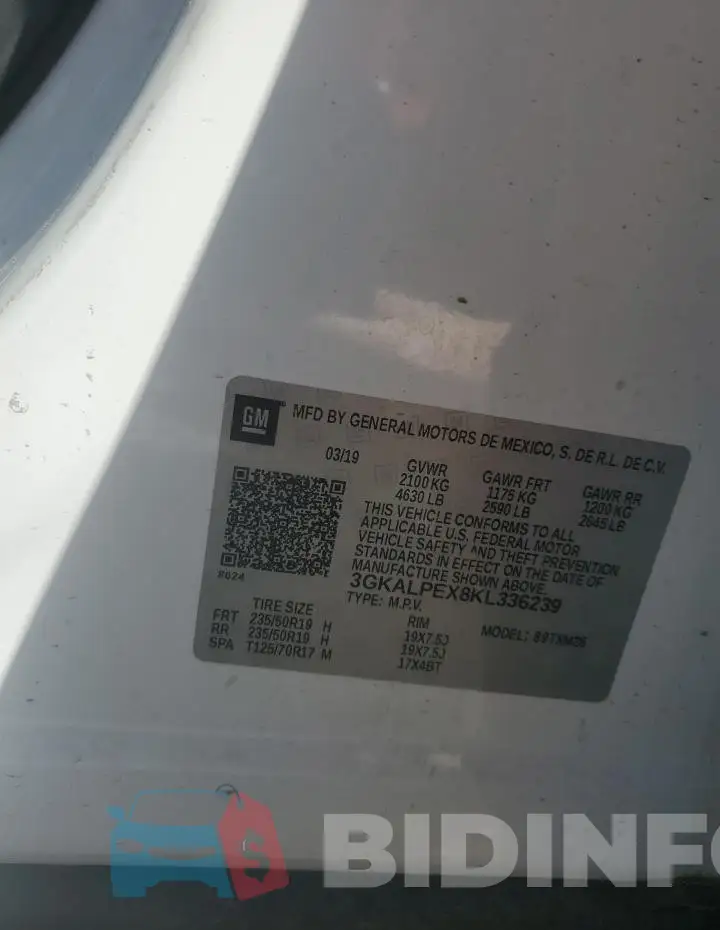 3GKALPEX8KL336239 Photo# 13