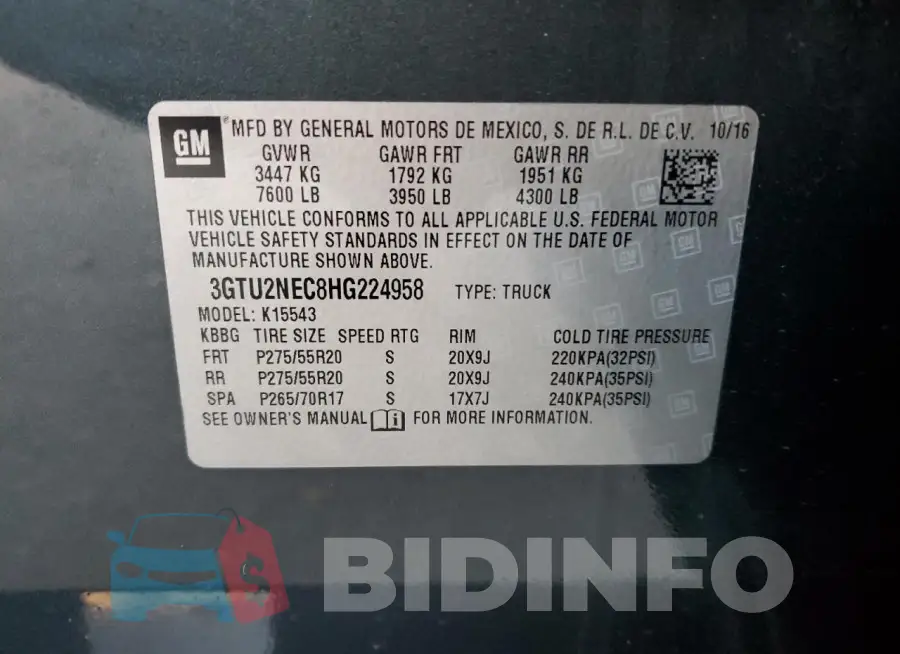 3GTU2NEC8HG224958 Photo# 12