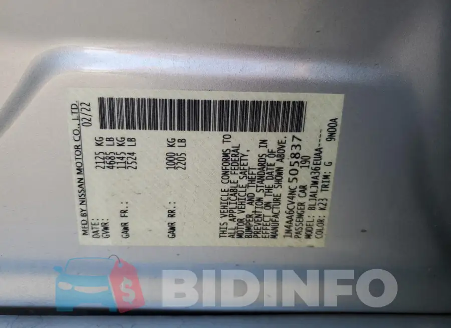 1N4AA6CV4NC505837 Photo# 12