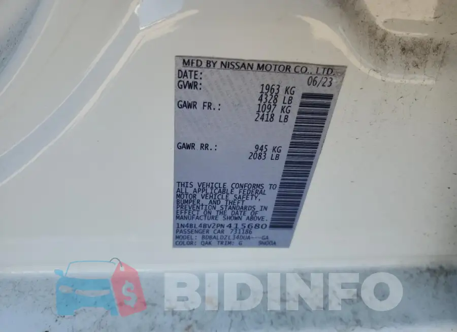 1N4BL4BV2PN415680 Photo# 13