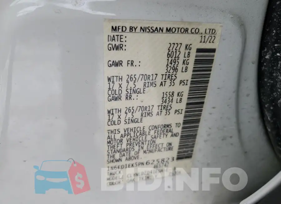 1N6ED1EK5PN625823 Photo# 12
