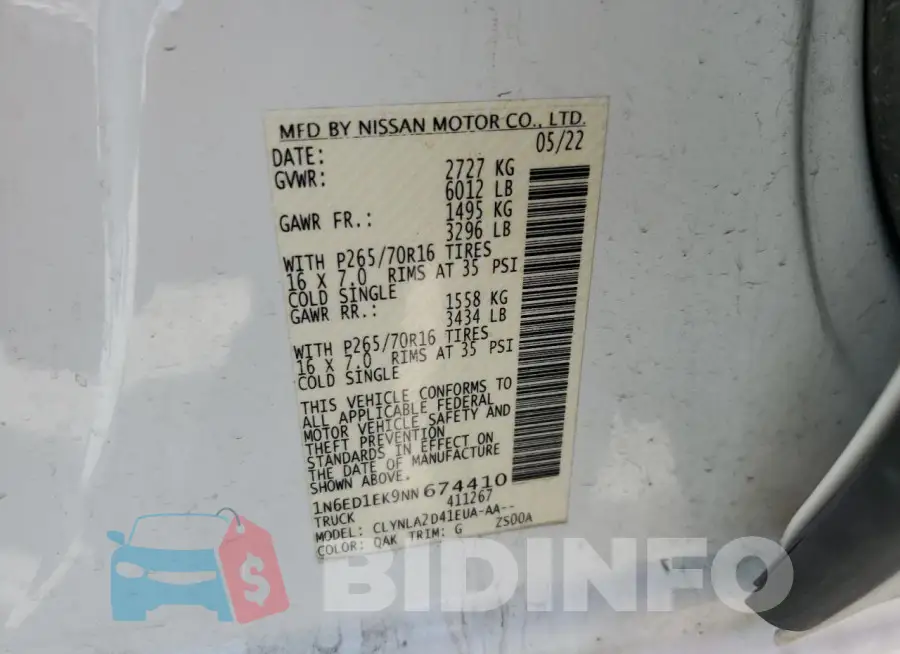 1N6ED1EK9NN674410 Photo# 12