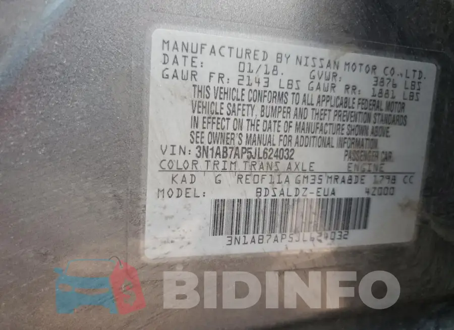 3N1AB7AP5JL624032 Photo# 12