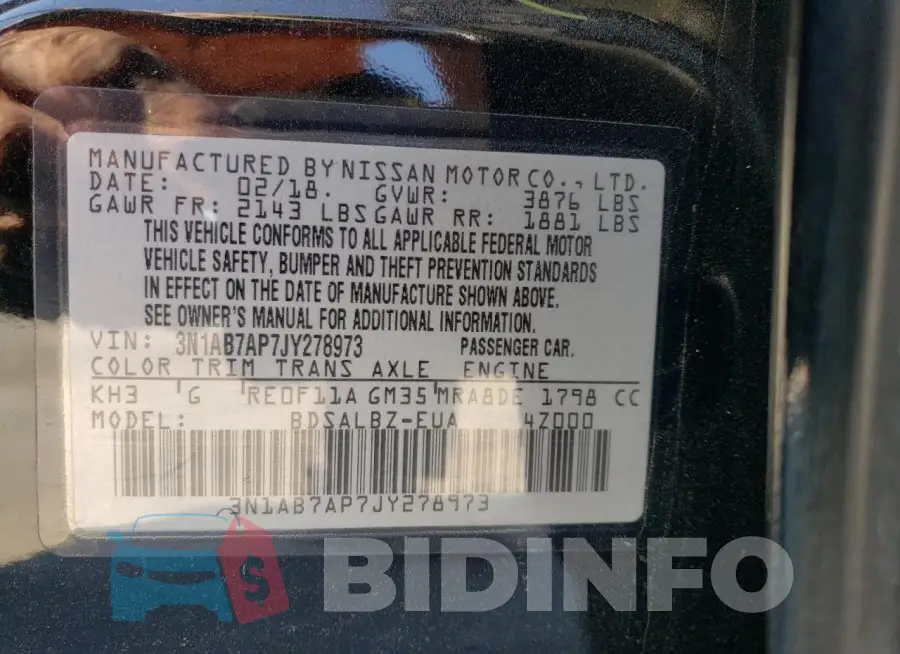 3N1AB7AP7JY278973 Photo# 13