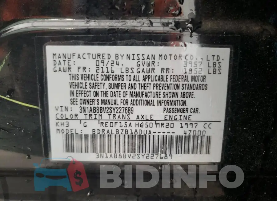 3N1AB8BV2SY227689 Photo# 12