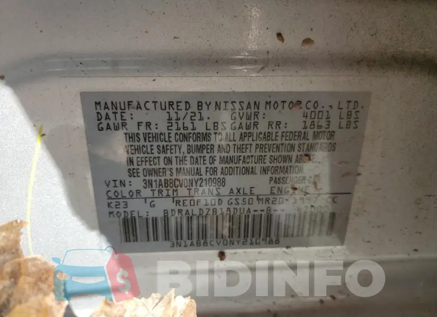 3N1AB8CV0NY210988 Photo# 12