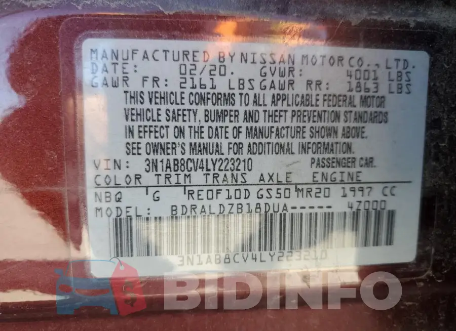 3N1AB8CV4LY223210 Photo# 13