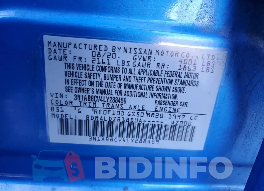 3N1AB8CV4LY288459 Photo# 12