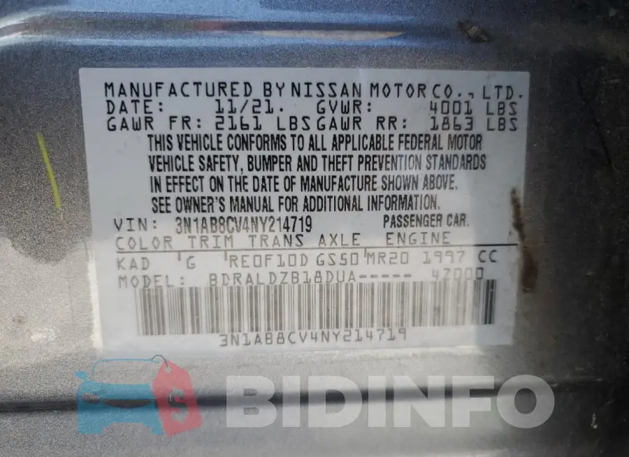 3N1AB8CV4NY214719 Photo# 12