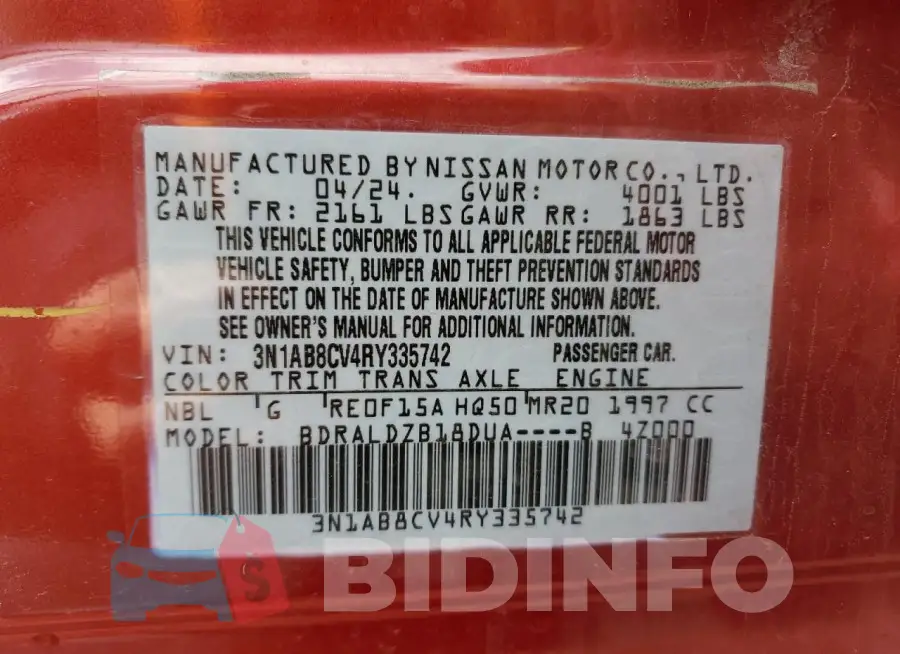 3N1AB8CV4RY335742 Photo# 12