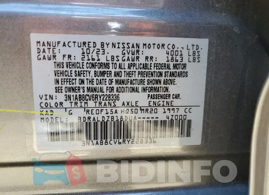 3N1AB8CV6RY228336 Photo# 13