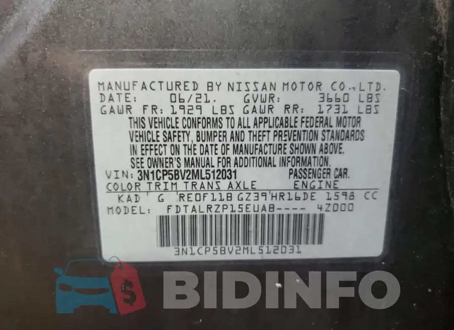 3N1CP5BV2ML512031 Photo# 13