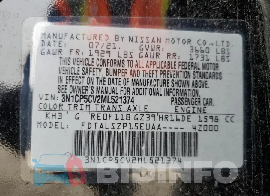 3N1CP5CV2ML521374 Photo# 14