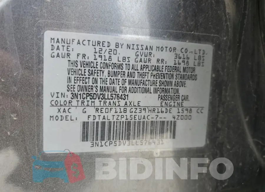 3N1CP5DV3LL576431 Photo# 12