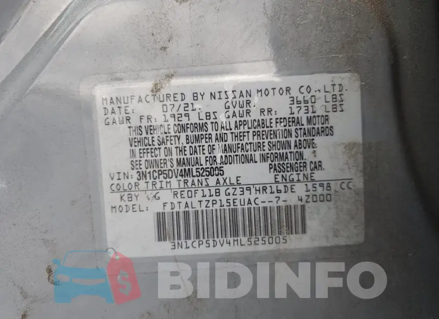 3N1CP5DV4ML525005 Photo# 13