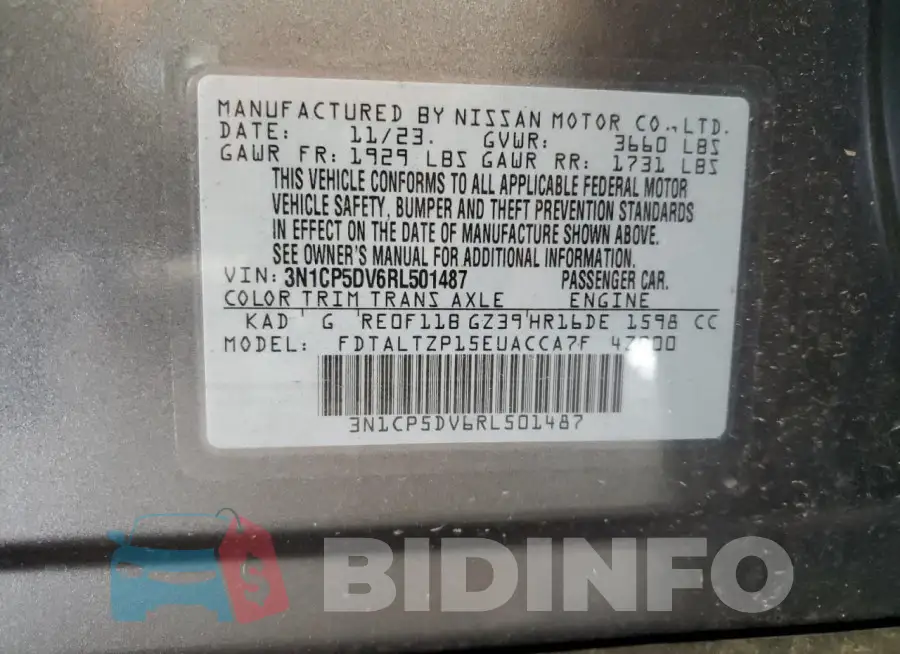 3N1CP5DV6RL501487 Photo# 13