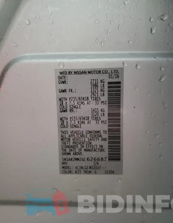 5N1AR2MM2GC626687 Photo# 13