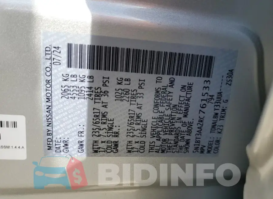 5N1BT3AA2RC761533 Photo# 13