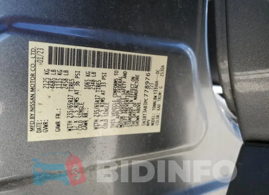 5N1BT3AB3PC778976 Photo# 14