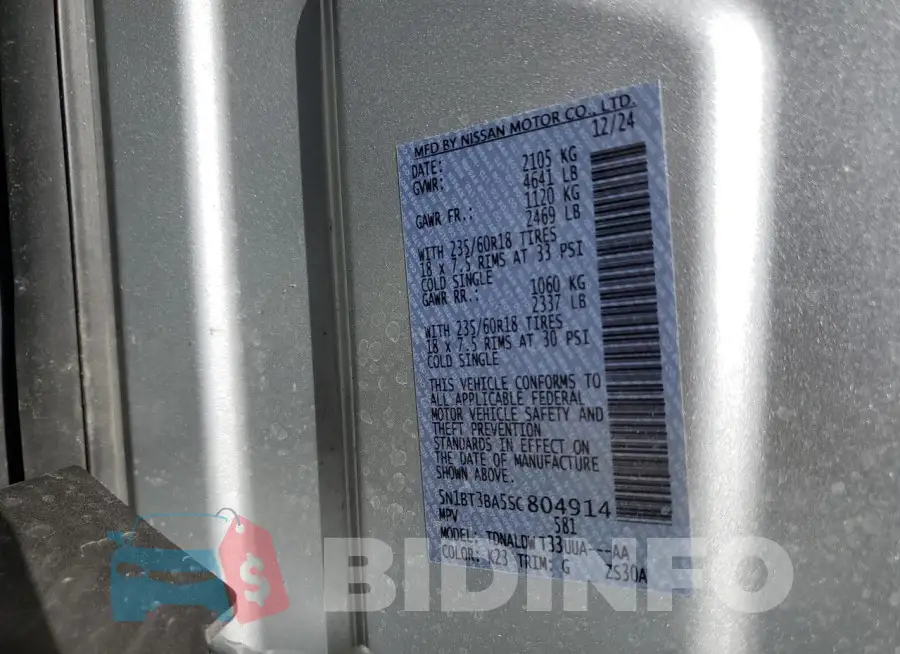 5N1BT3BA5SC804914 Photo# 13