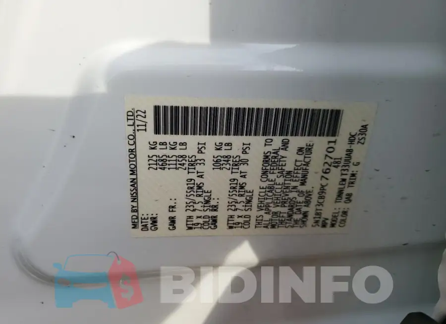 5N1BT3CB9PC762701 Photo# 13