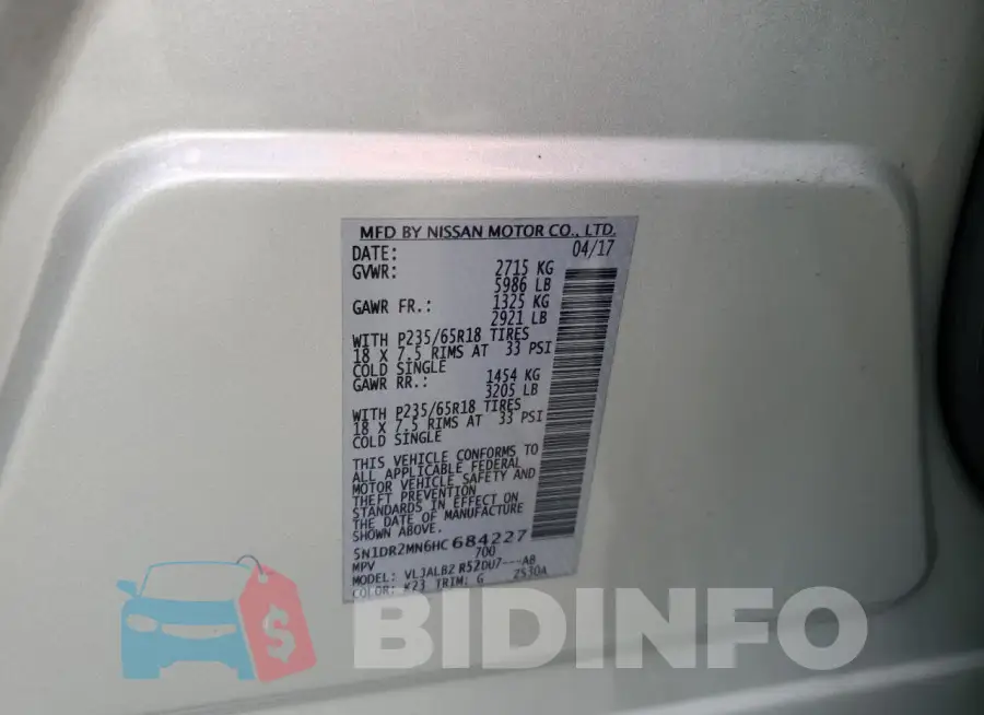 5N1DR2MN6HC684227 Photo# 13