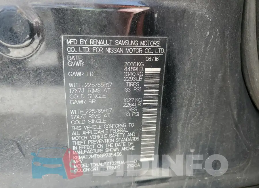 KNMAT2MT5GP735456 Photo# 14