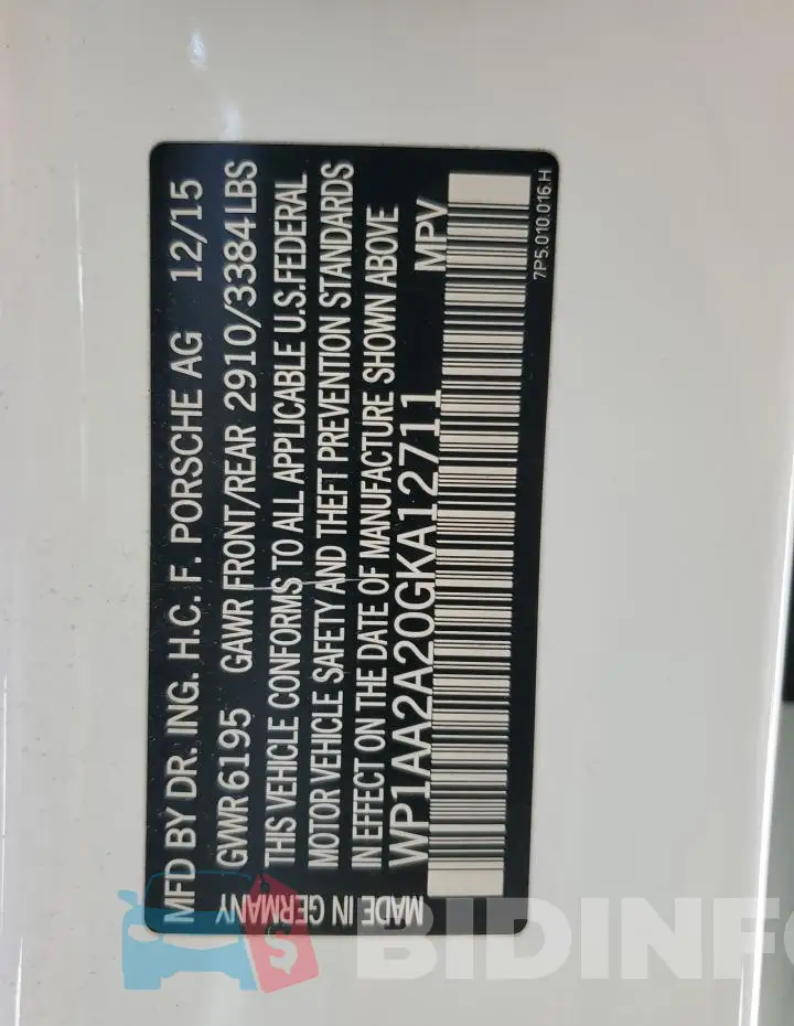 WP1AA2A20GKA12711 Photo# 13
