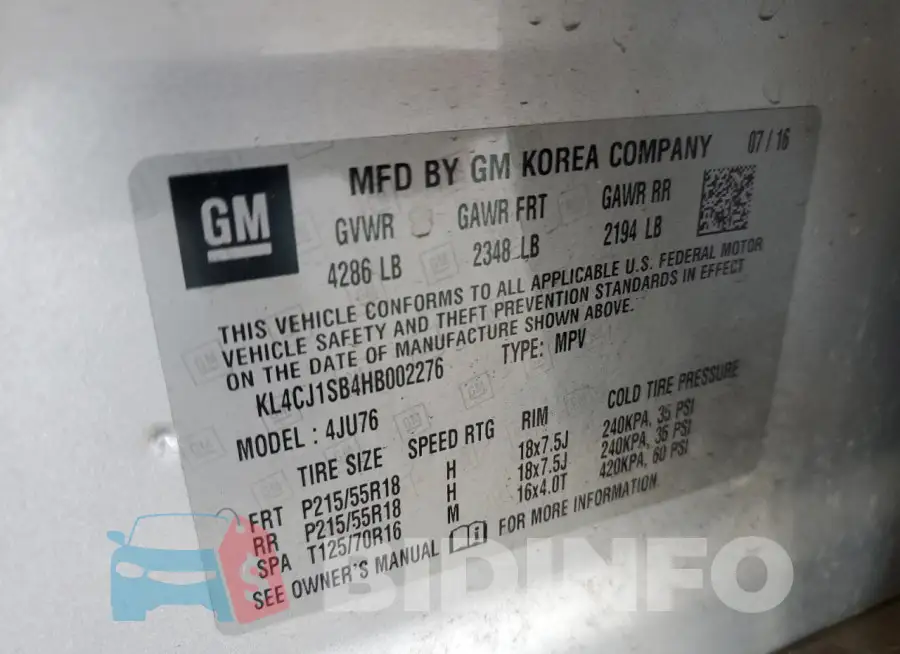 KL4CJ1SB4HB002276 Photo# 13