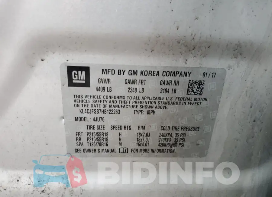 KL4CJFSB7HB122263 Photo# 13