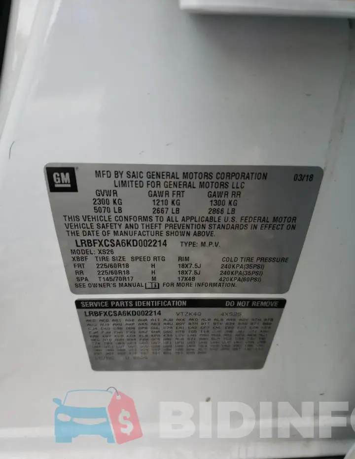 LRBFXCSA6KD002214 Photo# 13