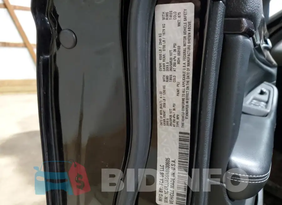 1C4RJJAG6N8630605 Photo# 14
