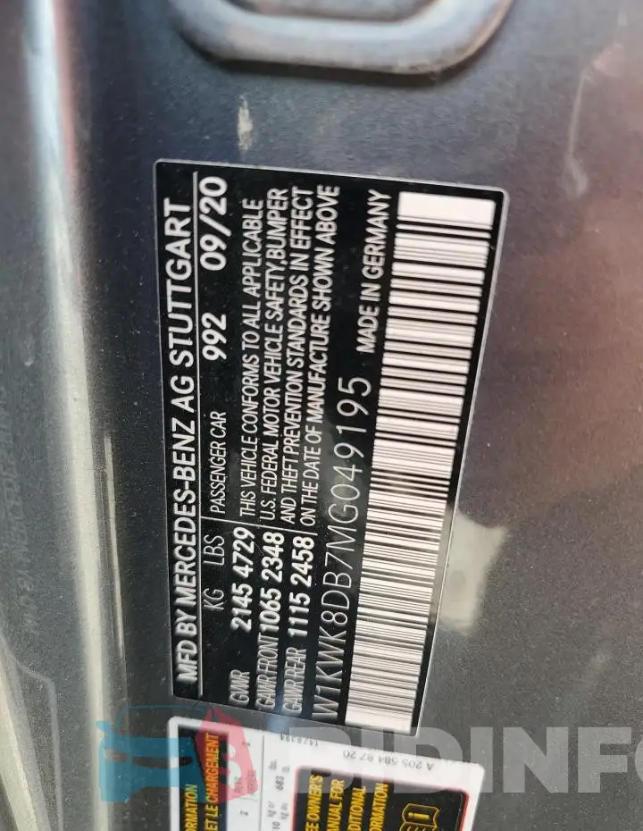 W1KWK8DB7MG049195 Photo# 12