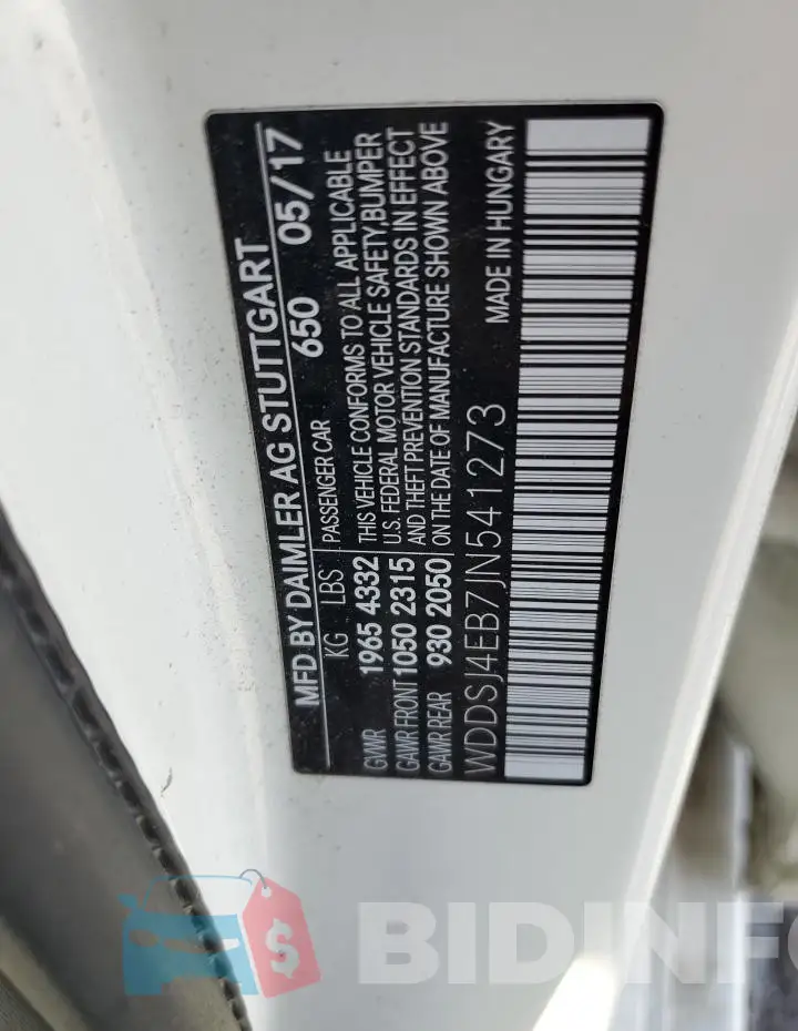 WDDSJ4EB7JN541273 Photo# 12