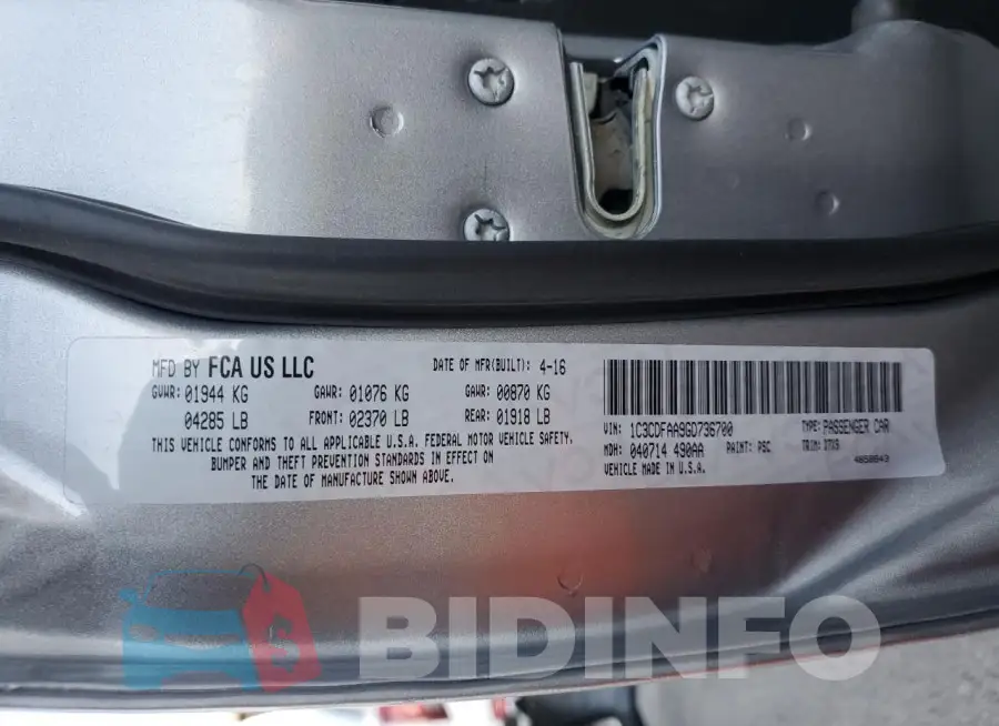 1C3CDFAA9GD736700 Photo# 12