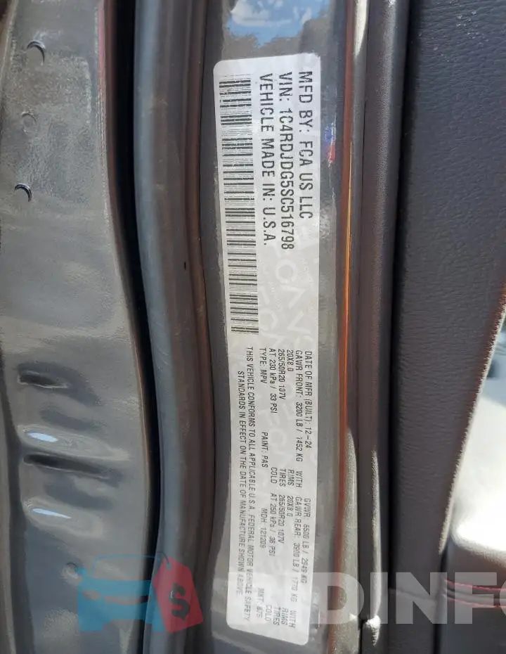 1C4RDJDG5SC516798 Photo# 14